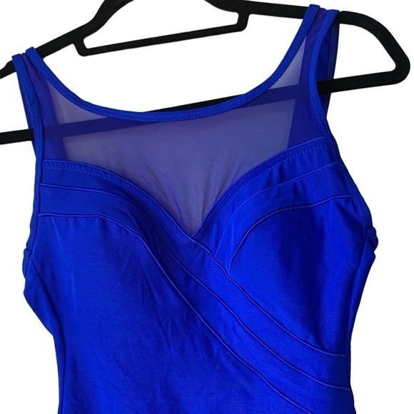 Longitude‎ blue mesh bodice one piece swimsuit. Size S - Picture 3 of 11